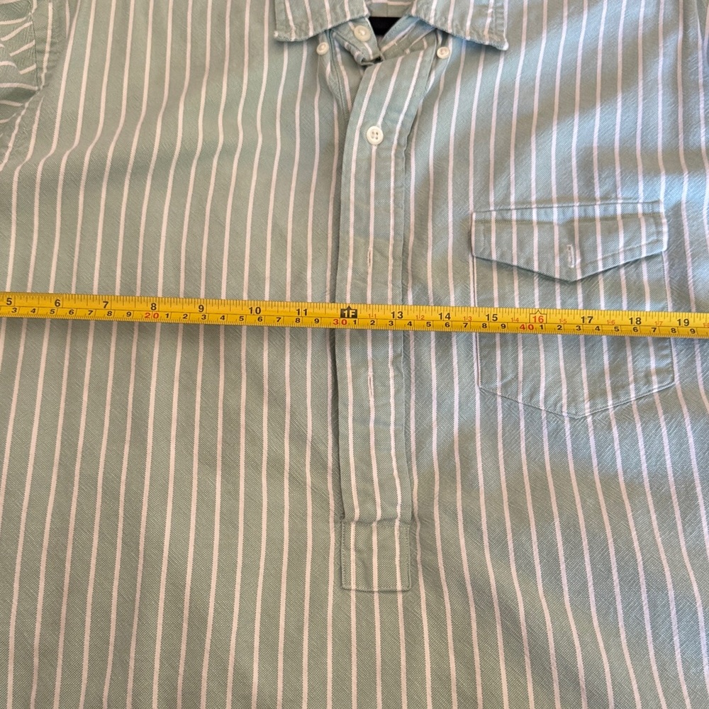 Ralph Lauren Mint Striped Pullover Shirt - 100% cotton - university Oxford - Picture 6 of 7